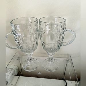 VTG Set of Two Beer Glass 🍷 Goblets with Handles, 450 ml